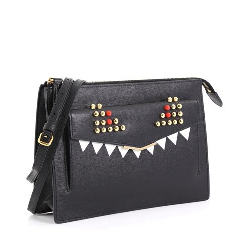 fall winter 2015 collection black leather fendi monster crossbody bag|Fendi Monster Bags for sale .